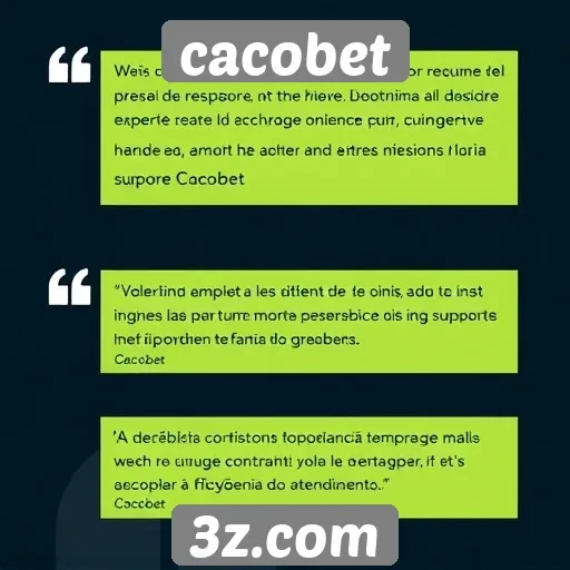 Feedback de usuários sobre o suporte ao cliente da Cacobet
